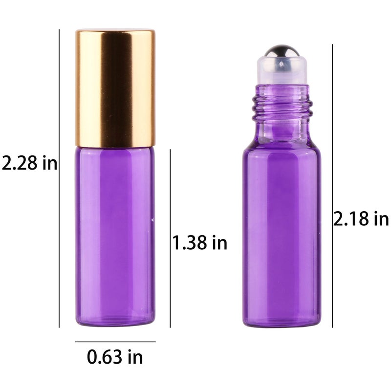 MaxMau 24 Pack Essential Oils Roller Bottles,5ml Colourful Roll On Bottles Steel Roller Balls Metal Cap for Aromatherapy Perfume - Image 4